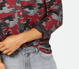 American Rag Men's Camo Shirt Red Size Medium