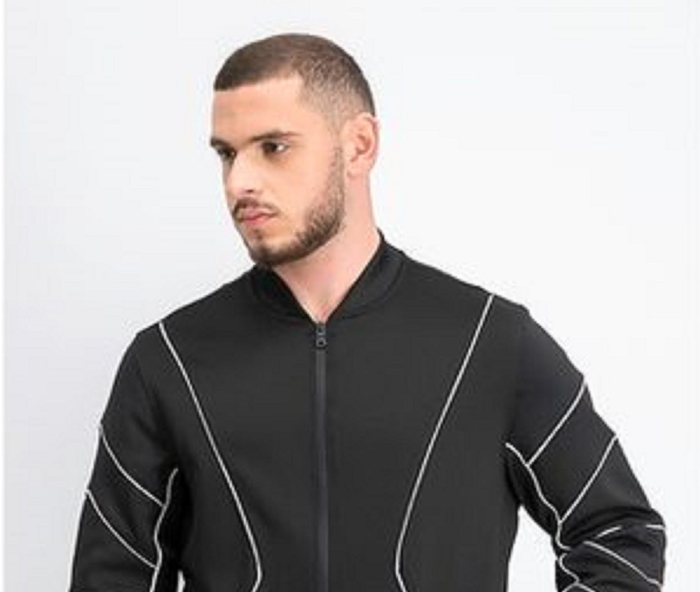 INC International Concepts Men's Piped Zip-Front Knit Jacket Black Size Small