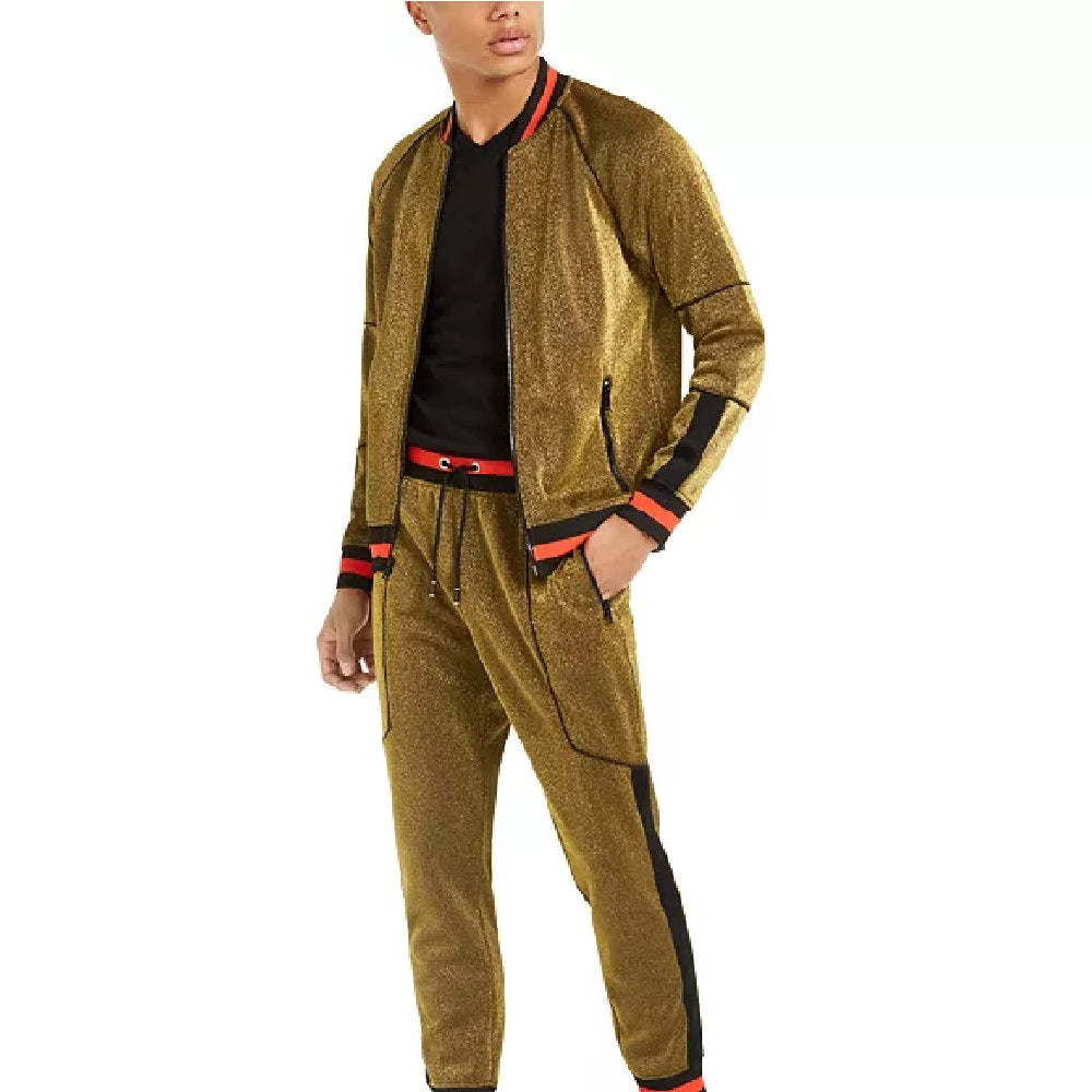 INC International Concepts Men's Disco Track Jacket Gold Size Extra Large Tall