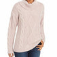 Charter Club Women's Cowl-Neck Cable-Knit Glitter Sweater pink Size XX-Large