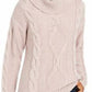 Charter Club Women's Cowl-Neck Cable-Knit Glitter Sweater pink Size XX-Large