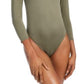 Bar III Women's Scoop Neckline Bodysuit Green Size Large