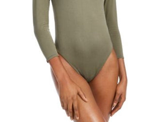 Bar III Women's Scoop Neckline Bodysuit Green Size Large