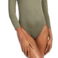 Bar III Women's Scoop Neckline Bodysuit Green Size X-Large
