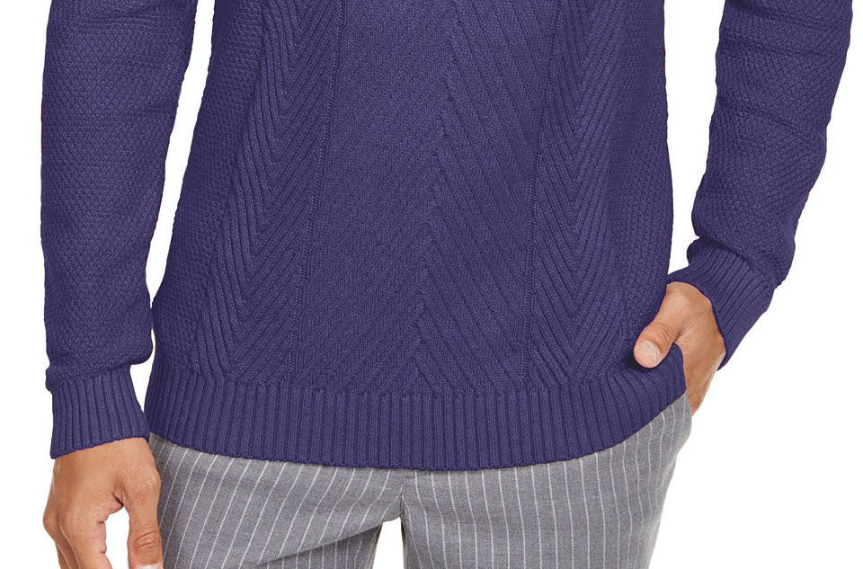 Tasso Elba Men's Textured Sweater  Blue Size 2 Extra Large