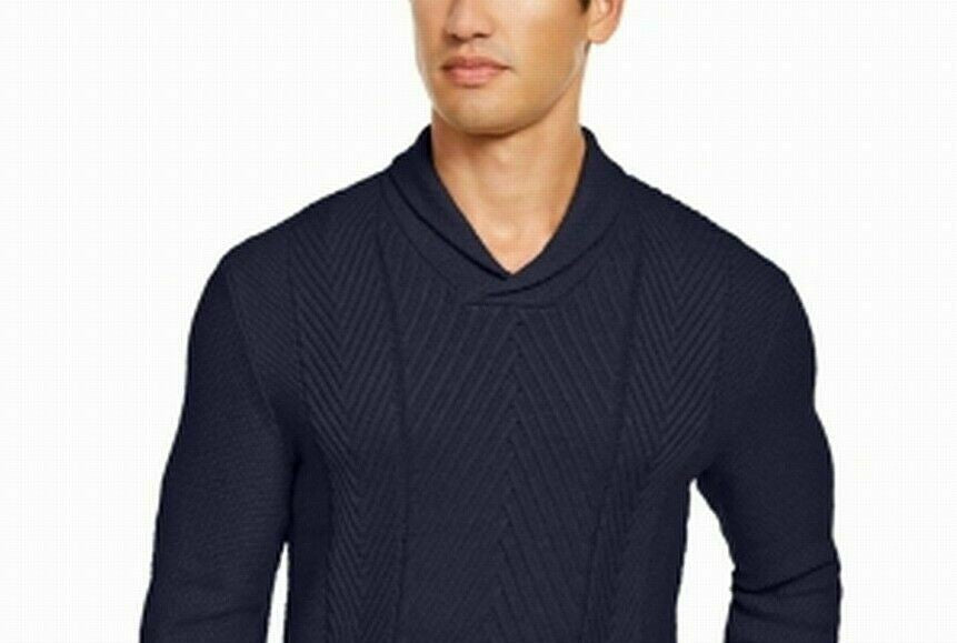 Tasso Elba Men's Textured Sweater  Dark Blue Size Small