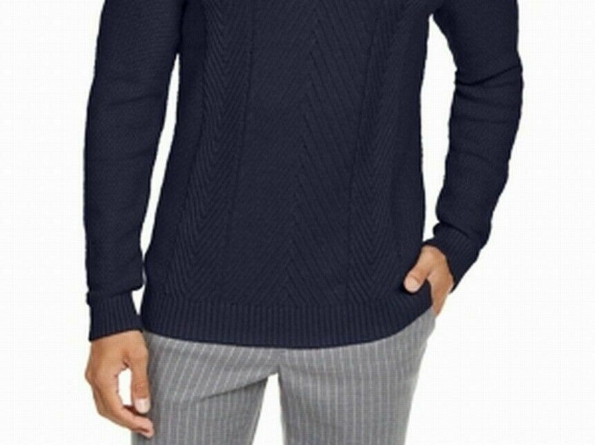 Tasso Elba Men's Textured Sweater  Dark Blue Size Small