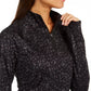 Ideology Women's Printed Quarter-Zip  Black Size Extra Small