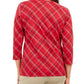 Karen Scott Women's Plaid Top  Bright Red Size Petite Small