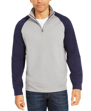 Club Room Men's Stretch Colorblocked Fleece Sweatshirt Blue Size Extra Large