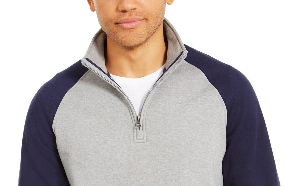 Club Room Men's Stretch Colorblocked Fleece Sweatshirt Blue Size Extra Large