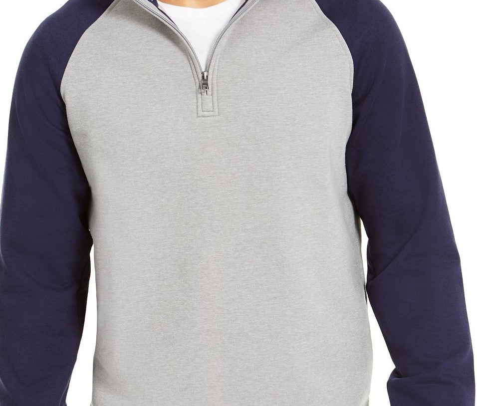 Club Room Men's Stretch Colorblocked Fleece Sweatshirt Blue Size Extra Large