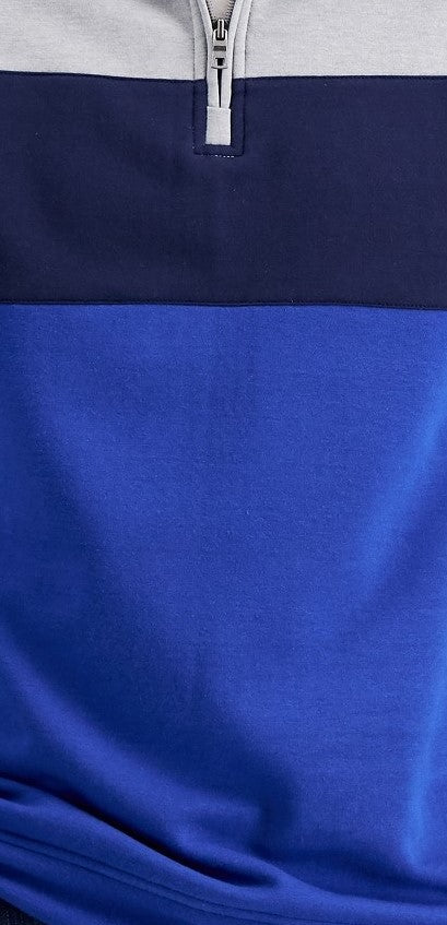 Club Room Men's Colorblocked 1/4-Zip Fleece Sweatshirt Blue Size Large