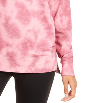 Ideology Women's Tie-Dyed High-Low Hem Sweatshirt Red Size Small