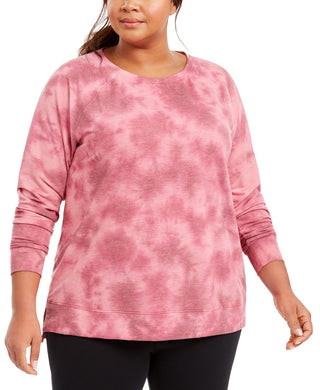 Ideology Women's Plus Size Tie-Dye Sweatshirt Purple Size XXX-Large