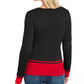 Karen Scott Women's Petite Colorblocked-Hem Cardigan Charcoal SizeLarge