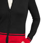 Karen Scott Women's Petite Colorblocked-Hem Cardigan Charcoal SizeLarge