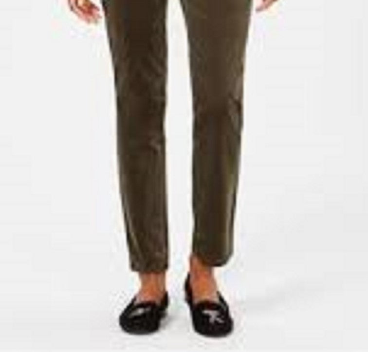 Charter Club Women's Lexington Corduroy Tummy-Control Pants Dark Green Size 18