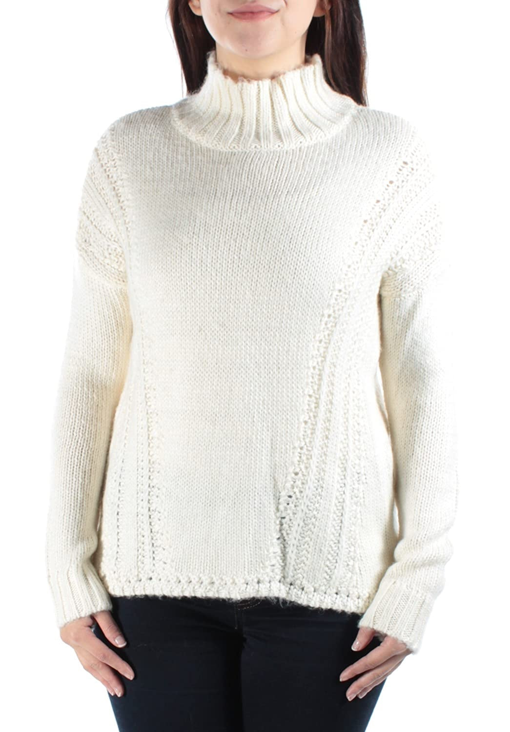Maison Jules Women's  Mock-Neck Sweater Cloud Size Large