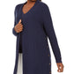 JM Collection Women's Cotton Side-Button Open-Front Cardigan Blue Size Large