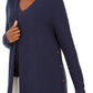JM Collection Women's Cotton Side-Button Open-Front Cardigan Blue Size Medium