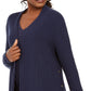 JM Collection Women's Cotton Side-Button Open-Front Cardigan Blue Size Medium