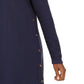 JM Collection Women's Side-Button Open-Front Cardigan Blue Size Small