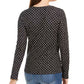 Charter Club Women's Dot Print Pima Cotton Top Black Size Small