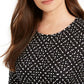 Charter Club Women's Dot Print Pima Cotton Top Black Size Small