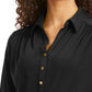 Charter Club Women's Knit Polo Shirt Black Size Medium