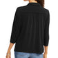 Charter Club Women's Knit Polo Shirt Black Size Small