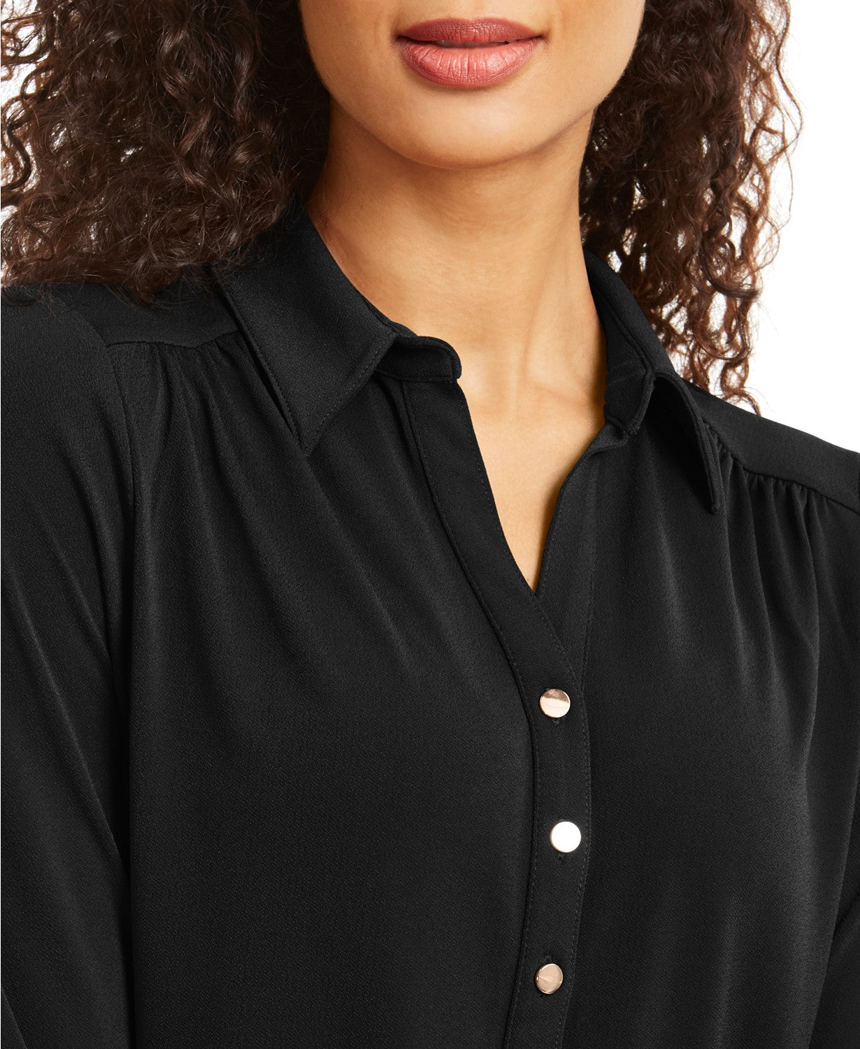 Charter Club Women's Knit Polo Shirt Black Size Small
