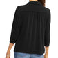 Charter Club Women's Knit Polo Shirt Black Size XX-Large