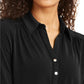 Charter Club Women's Knit Polo Shirt Black Size XX-Large