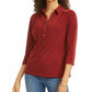 Charter Club Women's Knit Polo Shirt Carriage Wine Size Large
