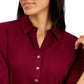 Charter Club Women's Knit Polo Shirt Red Size Medium