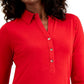 Charter Club Women's Knit Polo Shirt Red Size XX-Large