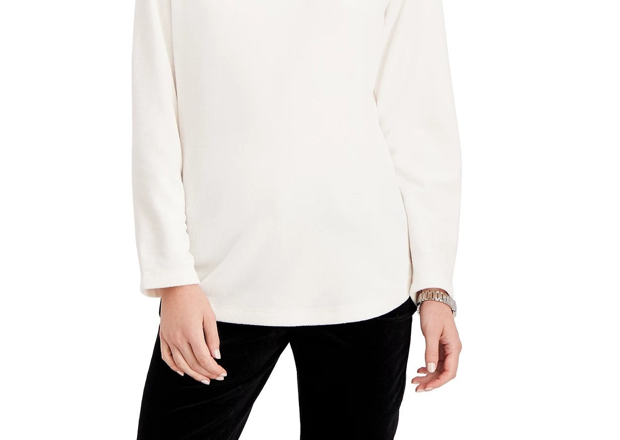 Karen Scott Women's Sport Fleece Sweatshirt White Size Extra Large