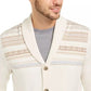 Tasso Elba Men's Geo-Stripe Intarsia-Knit Cardigan White Size Large