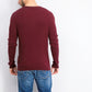 Tasso Elba Men's  Luxe Henley Shirt Wine Size 2 Extra Large