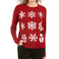 Karen Scott Women's Sequined Snowflake Sweater Red Size Medium