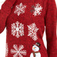 Karen Scott Women's Sequined Snowflake Sweater Red Size Medium