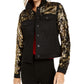 INC International Concepts Women's Black & Gold Sequin Jacket Deep Black Size Medium