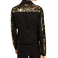 INC International Concepts Women's Black & Gold Sequin Jacket Deep Black Size Medium
