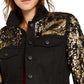 INC International Concepts Women's Black & Gold Sequin Jacket Deep Black Size Medium