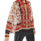 INC International ConceptsWomen's Petite Scarf Print Blouse Medium Red Size Petite