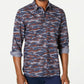 American Ran Men's Printed Collared Dress Shirt Classic Size Medium