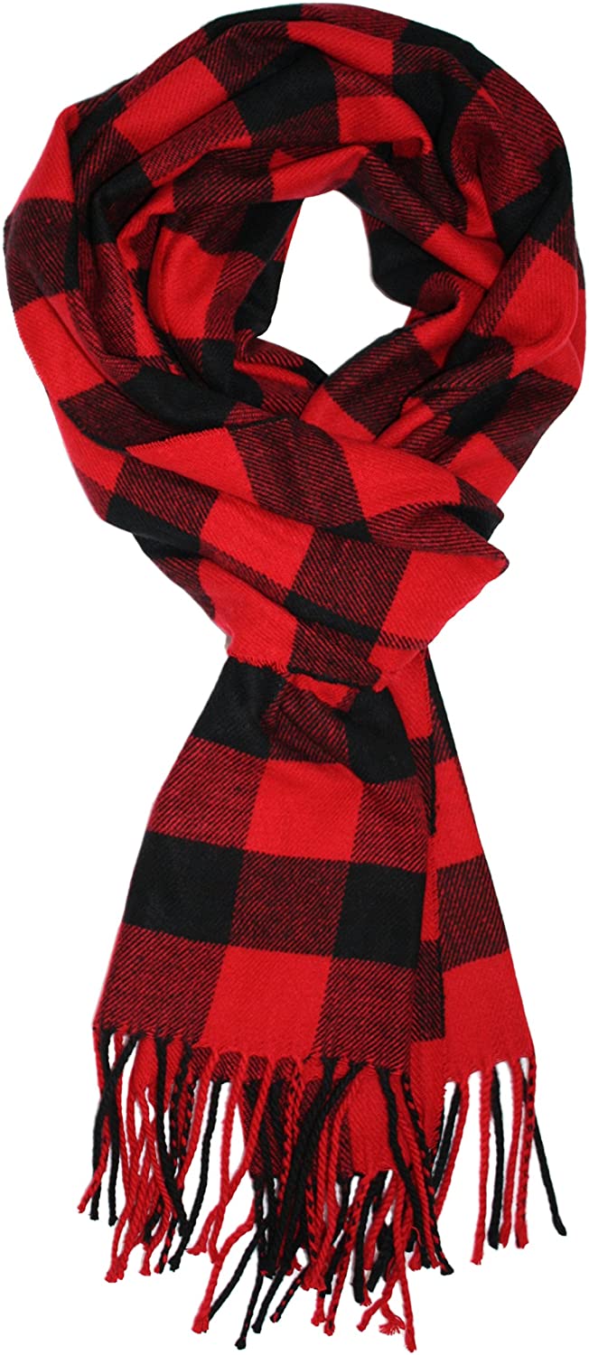 Alfani Men's Buffalo Plaid Scarf Red One Size