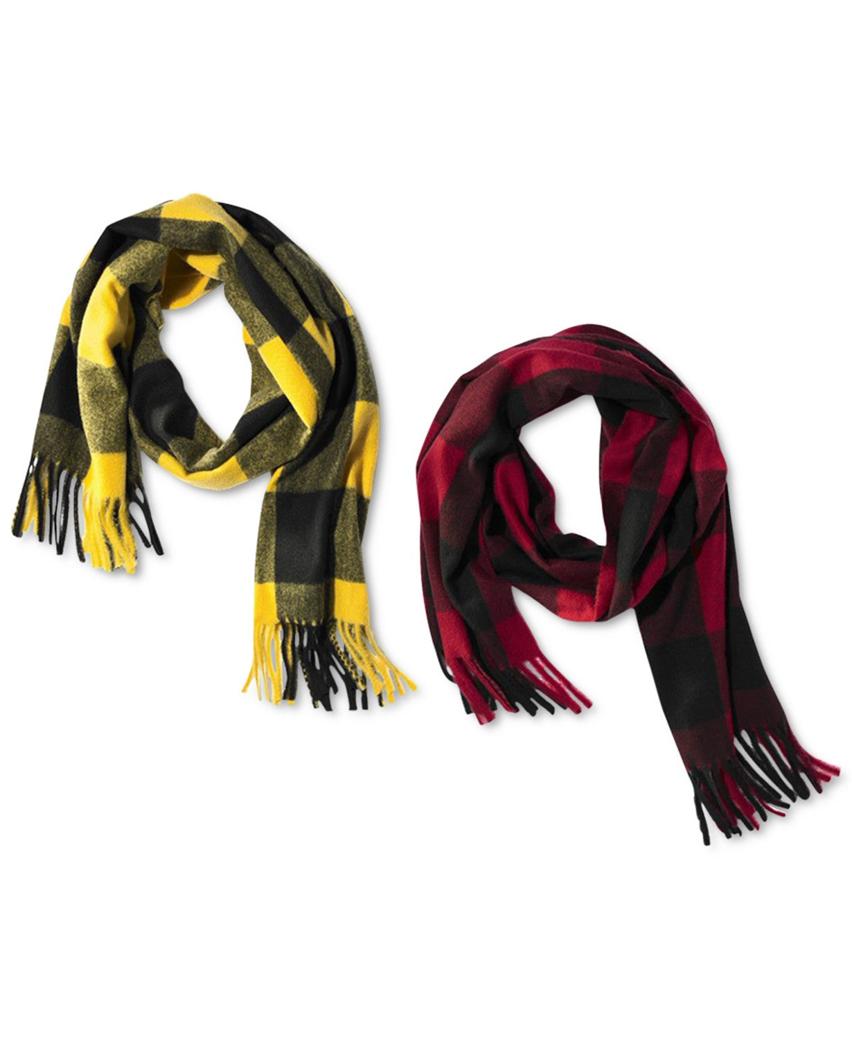 Alfani Men's Buffalo Plaid Scarf Red One Size