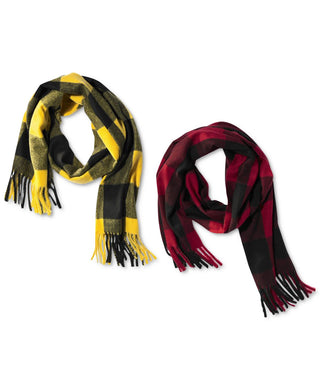 Alfani Men's Buffalo Plaid Scarf Red One Size